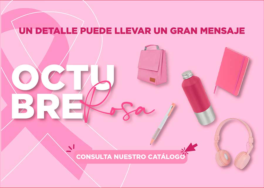 Catálogo de productos promocionales para Octubre Rosa